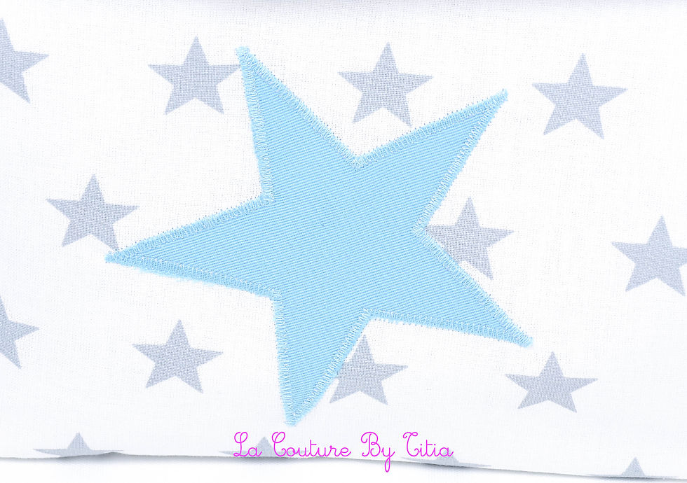 Miniature : Lot de 2 panières corbeilles de rangement blanc, marine et étoiles turquoise