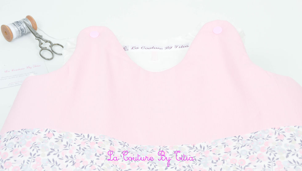 Miniature : Turbulette gigoteuse blanc, rose et renard Liberty Wiltshire jacinthe