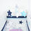 Miniature : Mobile musical bébé lune chevron turquoise nuage minky et étoiles bleu marine