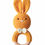 Thumbnail: Hochet de dentition en crochet anneau en bois animaux lapin orange