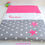 Miniature : Couverture bébé personnalisable gris anthracite et étoiles rose fuchsia