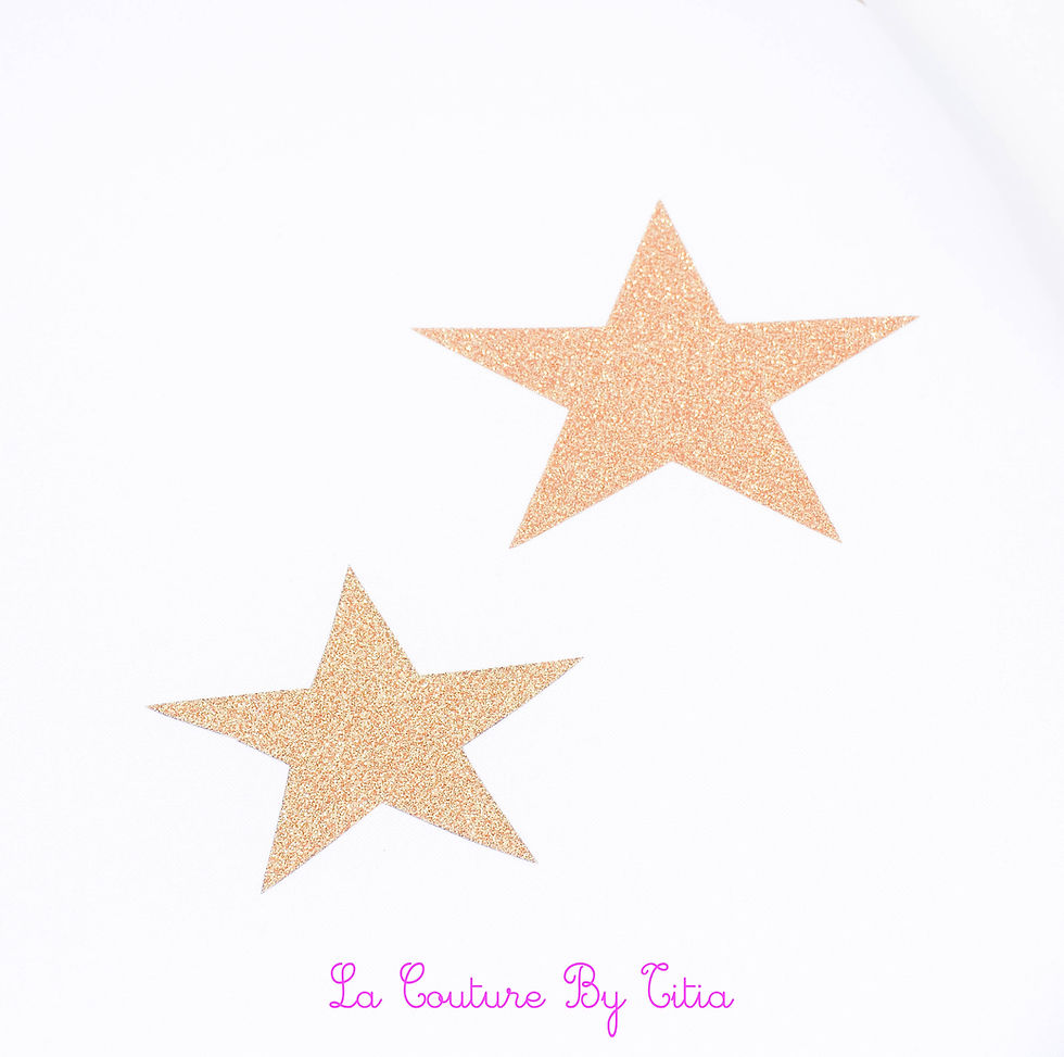 Thumbnail: Turbulette gigoteuse 0/6 mois blanc, plumes dorées et étoiles or