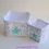 Miniature : Lot de 2 panières corbeilles de rangement blanc gris et étoiles vert