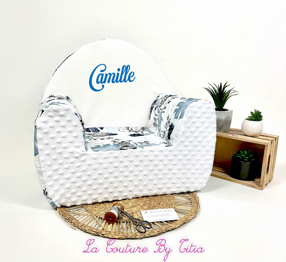Miniature : Fauteuil enfant, fauteuil enfant personnalisable, fauteuil enfant savane minky