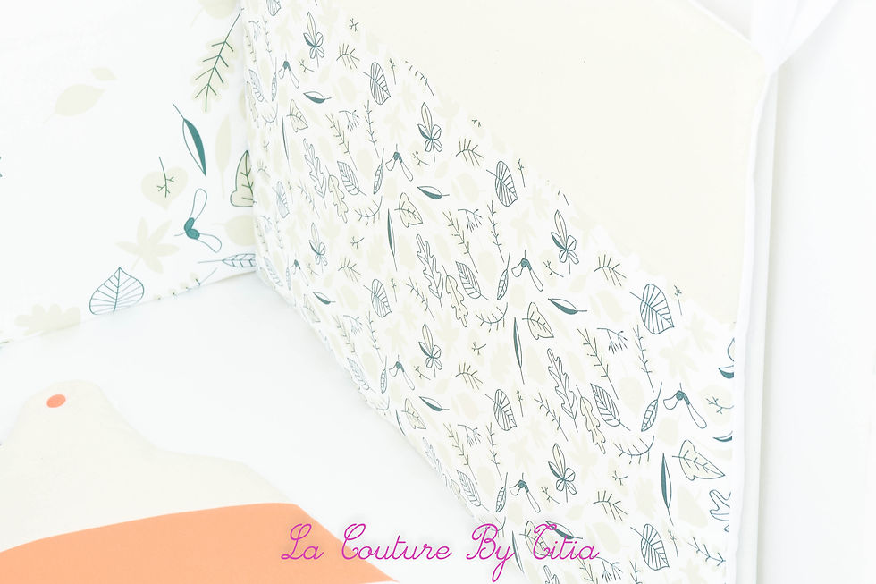 Thumbnail: Tour de Lit et gigoteuse renard, feuillage, beige, orange SWEET HOME