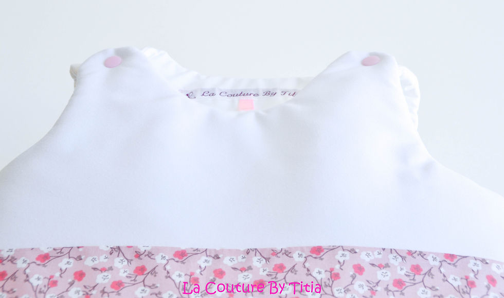Miniature : Turbulette gigoteuse rose blanc Shabby chic et papillon Liberty