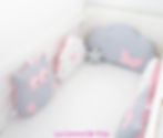 Thumbnail: Owl cloud bed bumper 5 gray, white and pink butterfly cushions