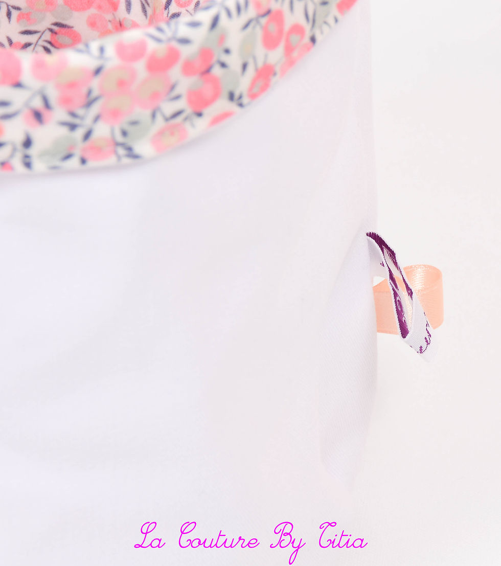 Thumbnail: Lot de 2 panières corbeilles de rangement blanc, flamant rose Liberty Wiltshire