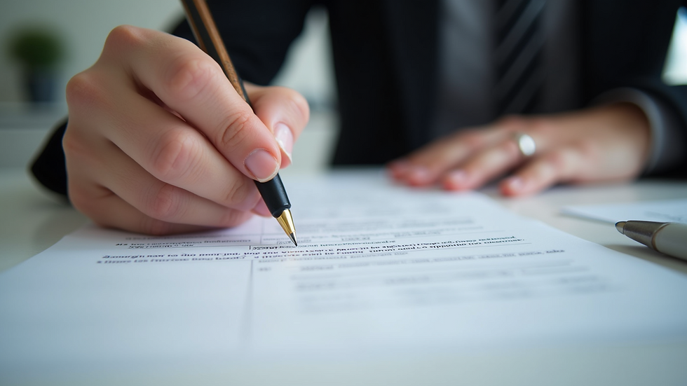Close-up view of a student filling out a university application form
