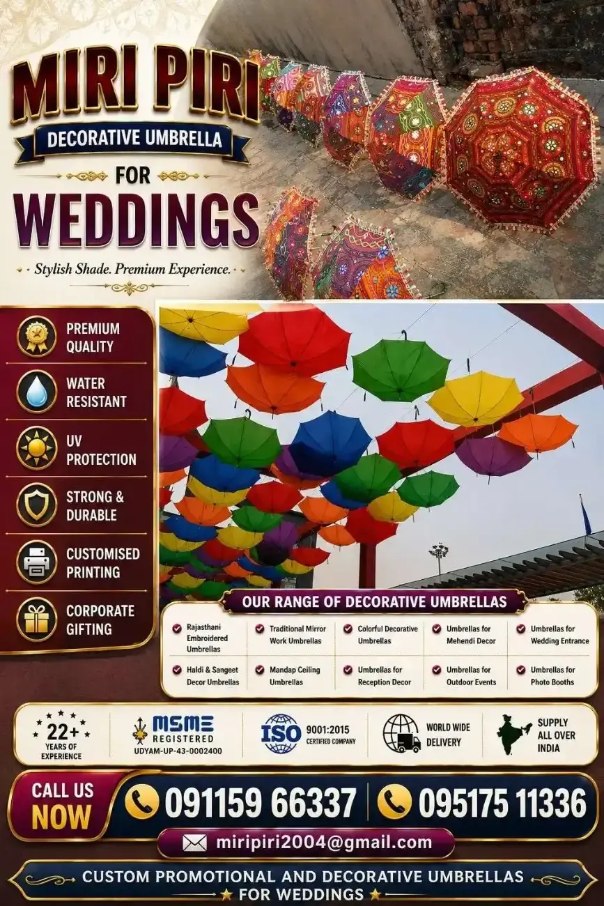 Decorative Umbrella for Weddings Rajasthan supplier providing practical event decoration solutions.