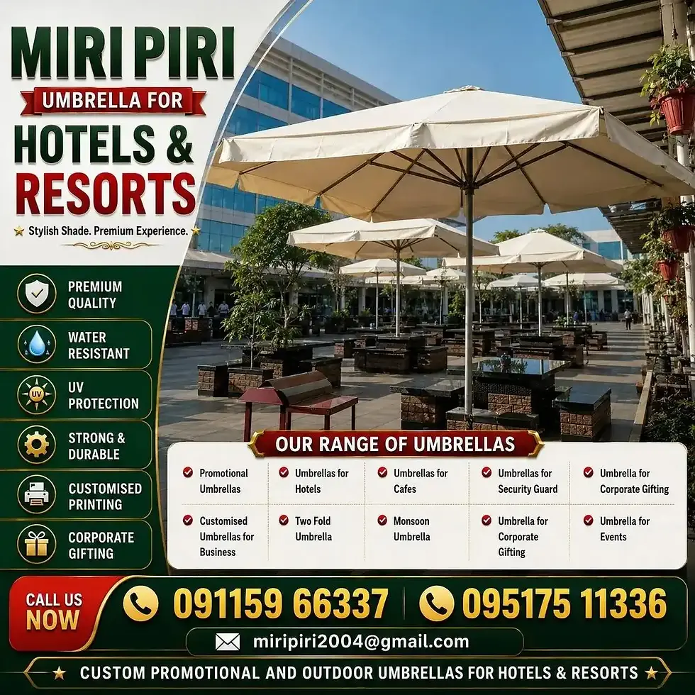 Umbrella for Hotels and Resorts Karnataka manufacturer providing premium hospitality and outdoor shade solutions.

