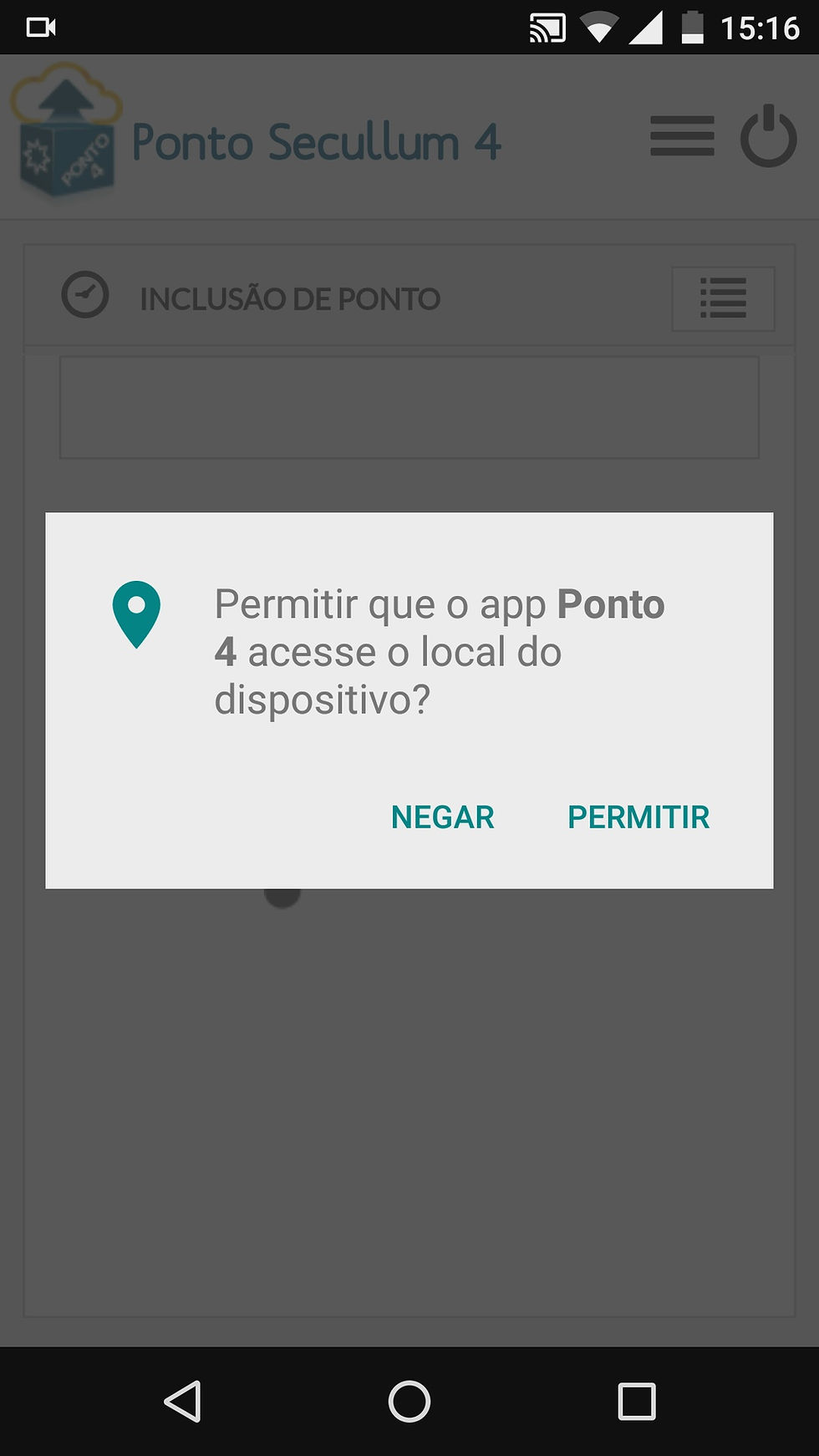 Solicitação da localização do dispositivo
