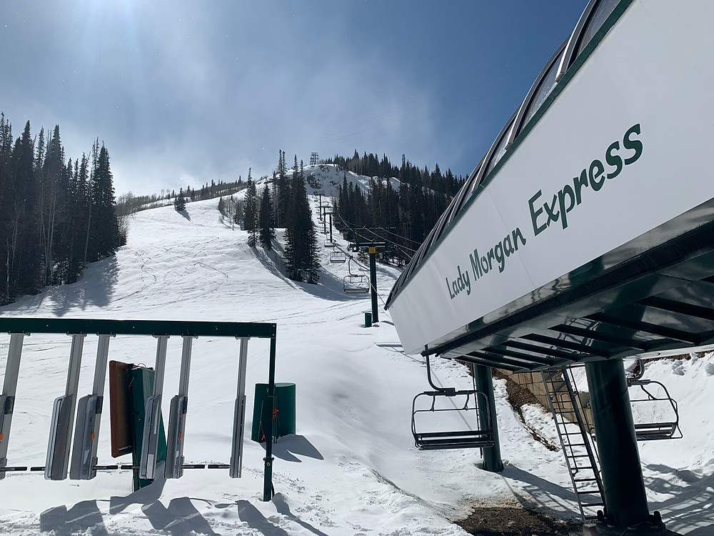 Lady Morgan chairlift from Daly Canyon in Park City, Utah
