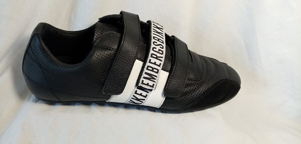 BIKKEMBERGS SOCCER PELLE NERO/ BIANCO STRAPPI  SNEAKERS  UOMO