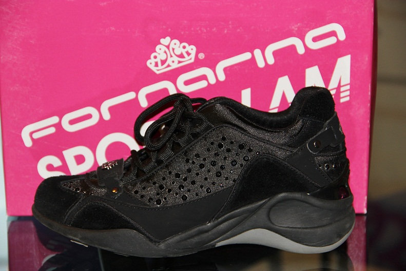 FORNARINA Sportglam nero suede nylon paillettes SNEAKERS DONNA | G3  Calzature