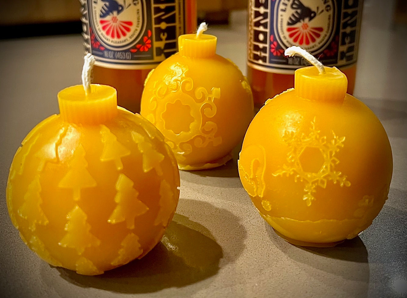 Christmas Ornament Beeswax Candles