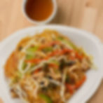 Fried Vermicelli with Shredded Pork and Vegetables.