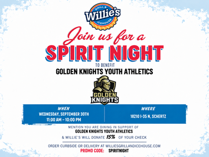 Join us Wednesday, September 30, for a fundraising night benefiting Golden Knights Youth Athletics!