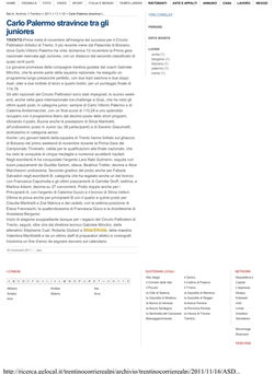 From Trentino Corriere delle Alpi: "Carlo Palermo stravince gli Juniores"