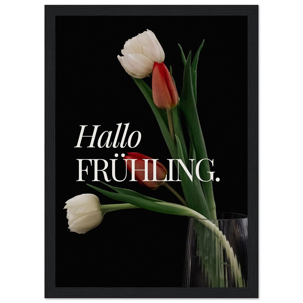Thumbnail: Hallo FRÜHLING. - Art Print mit Holzrahmen