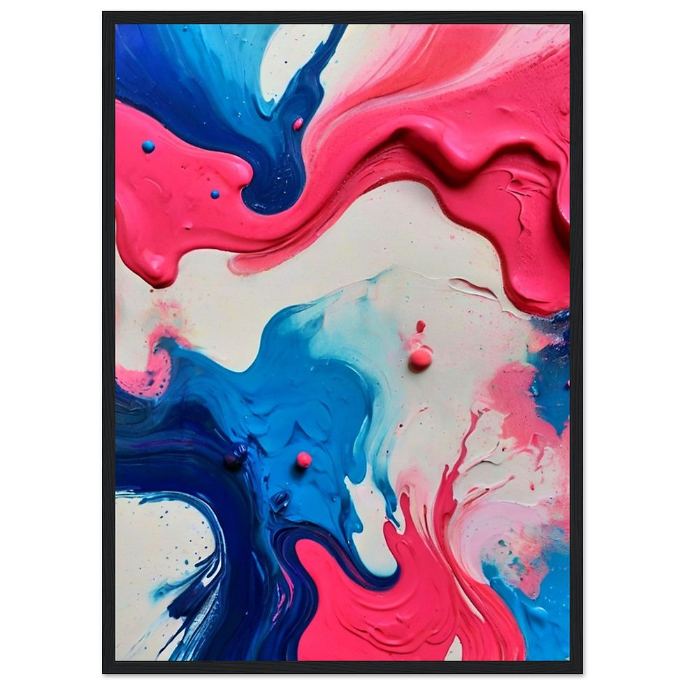 Miniature : Abstracktes Wandbild XXIII - Art Print mit Holzrahmen