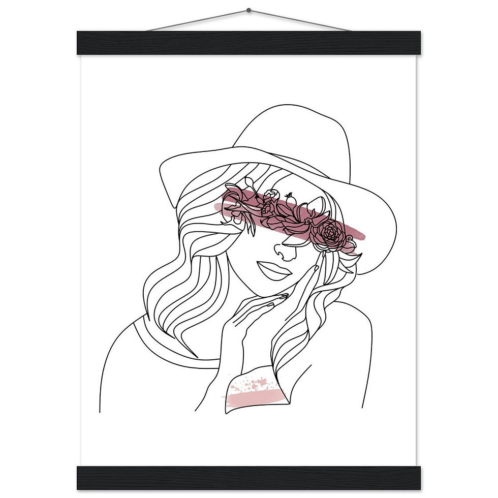 Miniaturbild: Line Art Frau II - Art Print mit Leisten