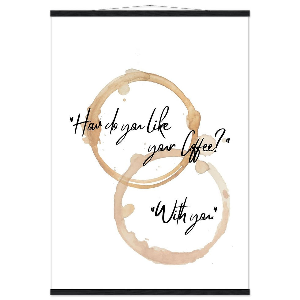 Miniature : Kaffee-Liebe Art Print mit Leisten - "How do you like your Coffee? With you."