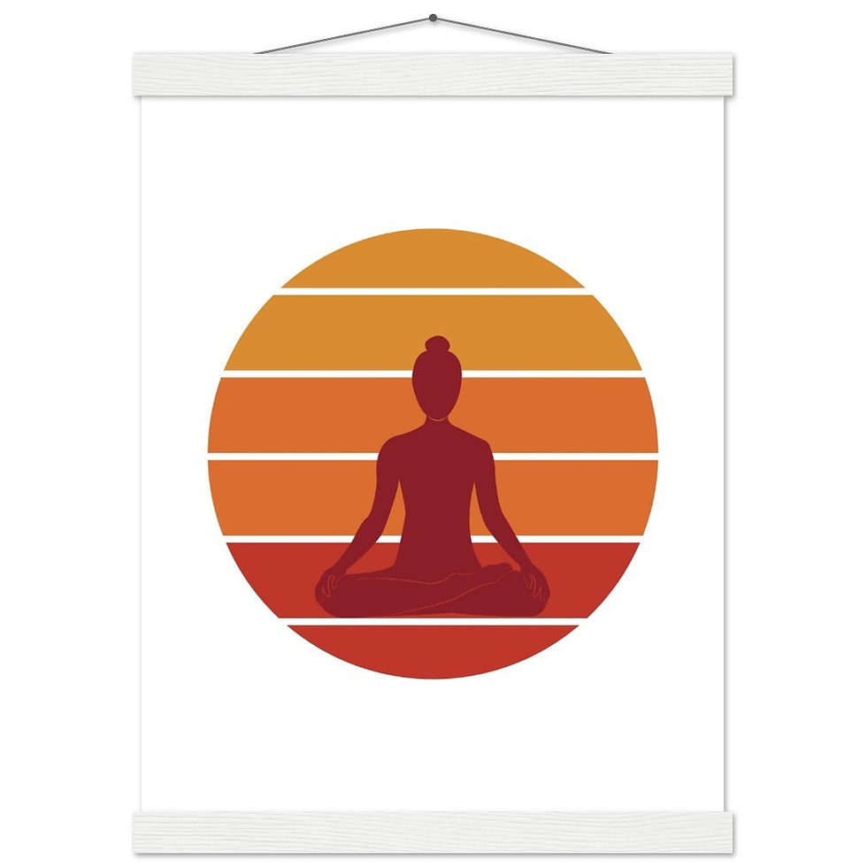Miniatura: Yoga Silouette Frau Lotus Pose - Art Print mit Leisten