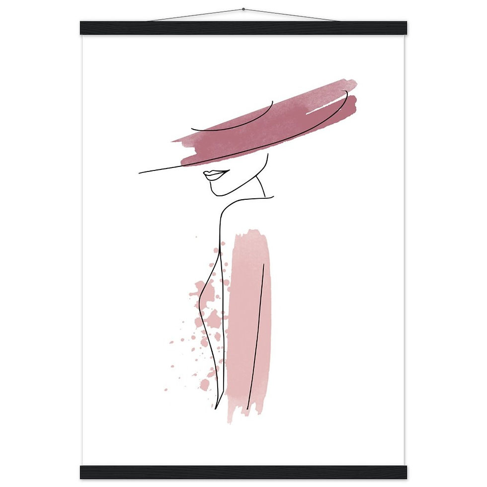Miniaturbild: Frau im Stil von Line Art - Art Print mit Leisten