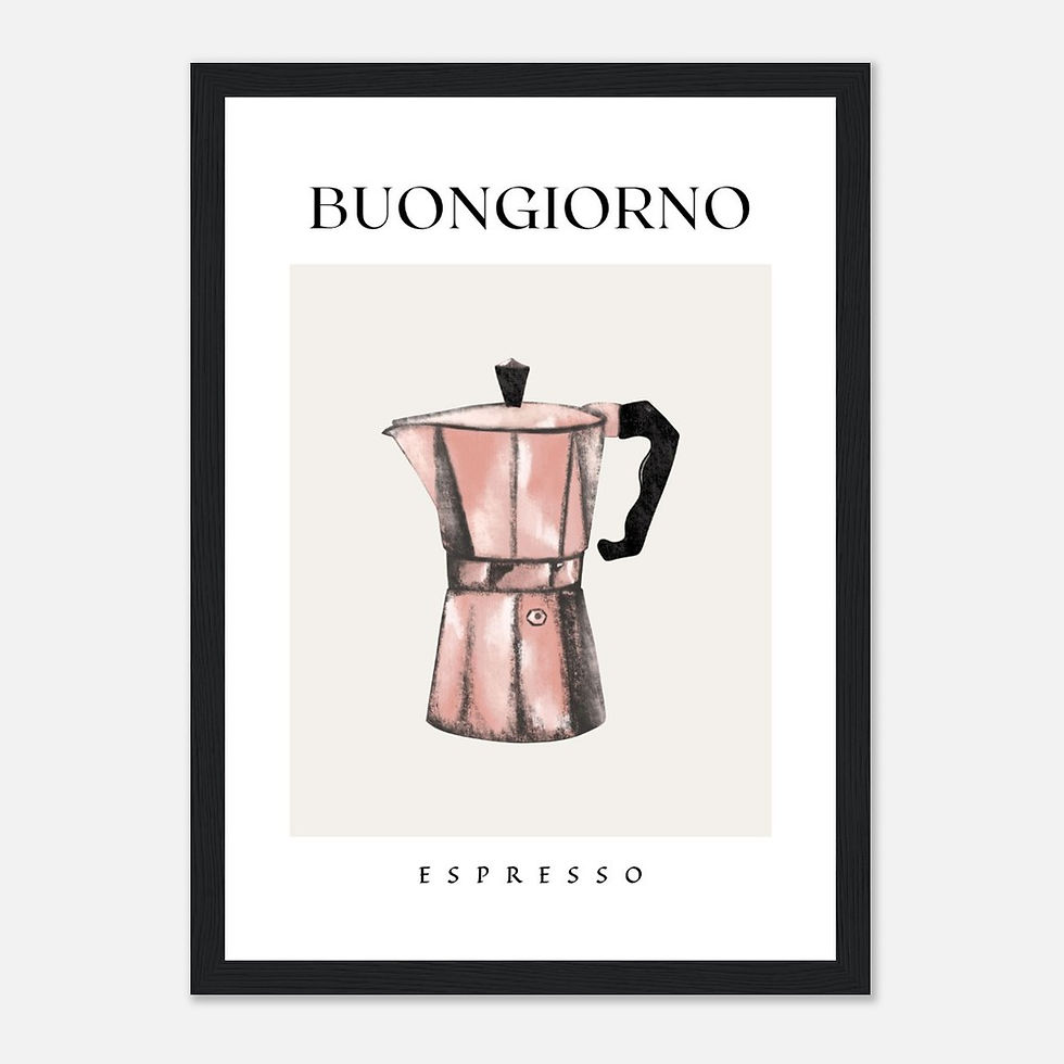 BUONGIORNO ESPRESSO - Art Print mit Holzrahmen