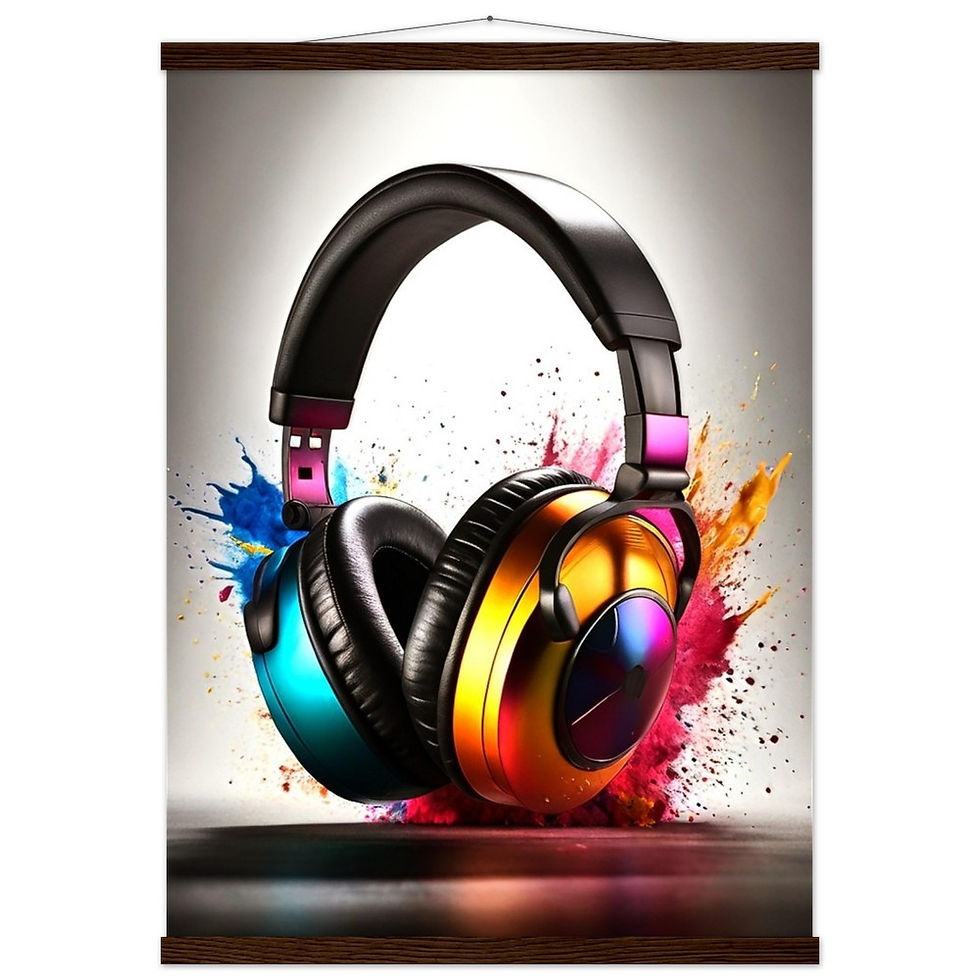 Thumbnail: Headphone - Art Print mit Leisten