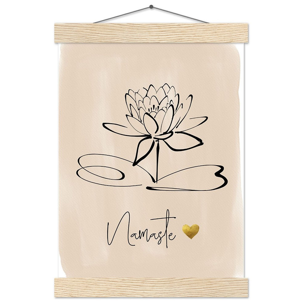 Miniature : Namaste & Lotusblume - Art Print mit Leisten