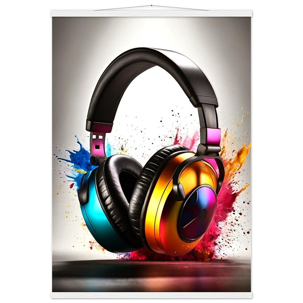 Miniature : Headphone - Art Print mit Leisten