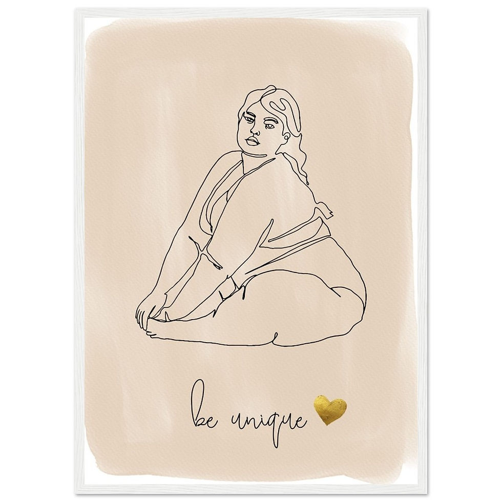 Thumbnail: be unique - Art Print mit Holzrahmen