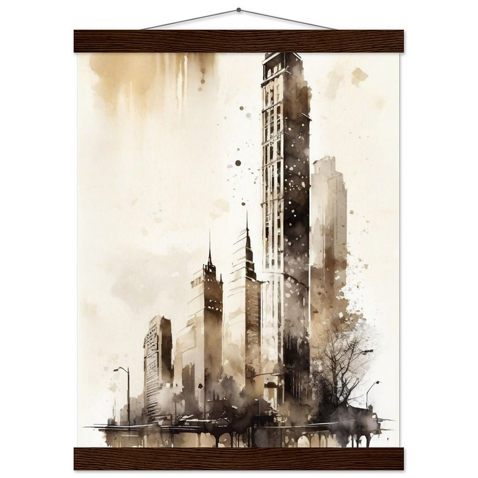 Thumbnail: Urbane Aquarelle II - Art Print mit Leisten