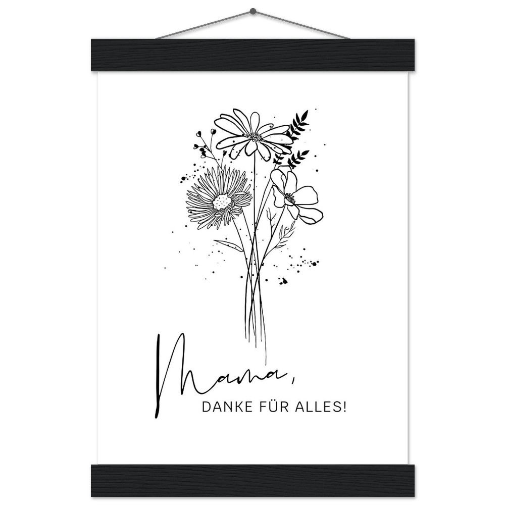 Mama, DANKE FÜR ALLES! - Art Print mit Leisten