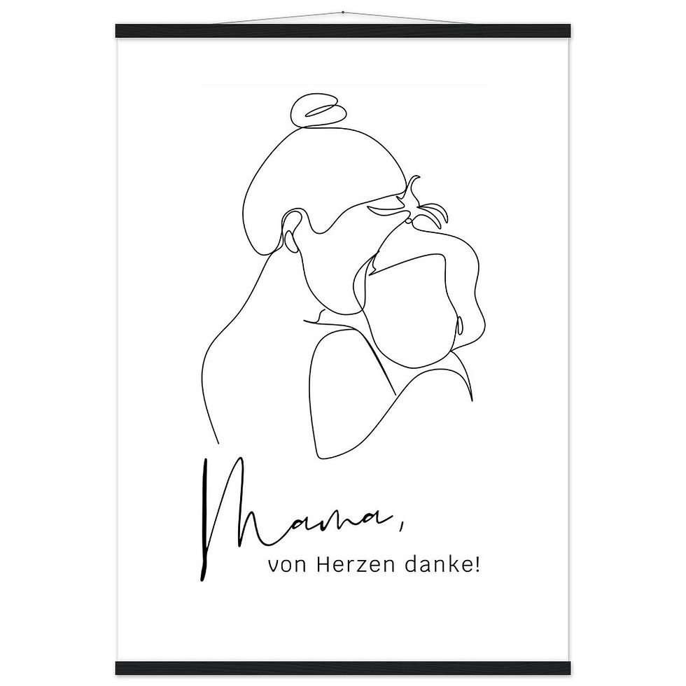 Thumbnail: Mama, von Herzen danke! - Art Print mit Leisten