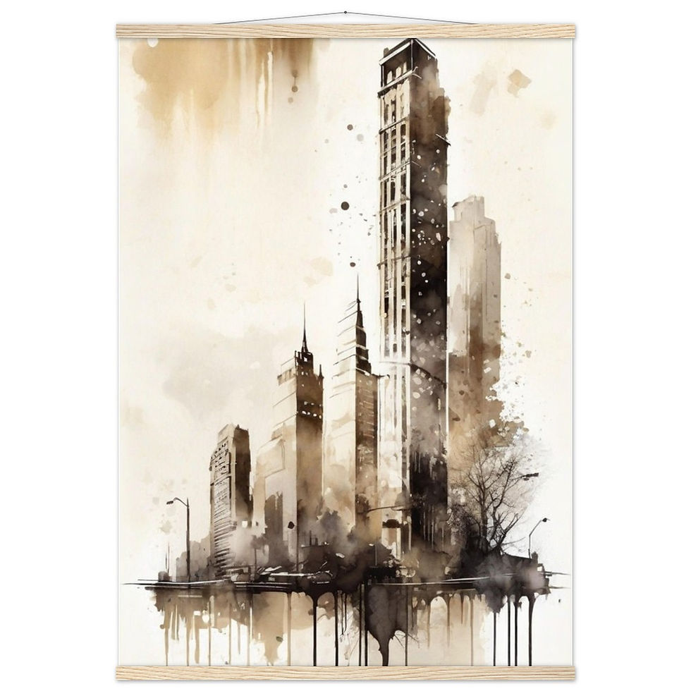 Thumbnail: Urbane Aquarelle II - Art Print mit Leisten
