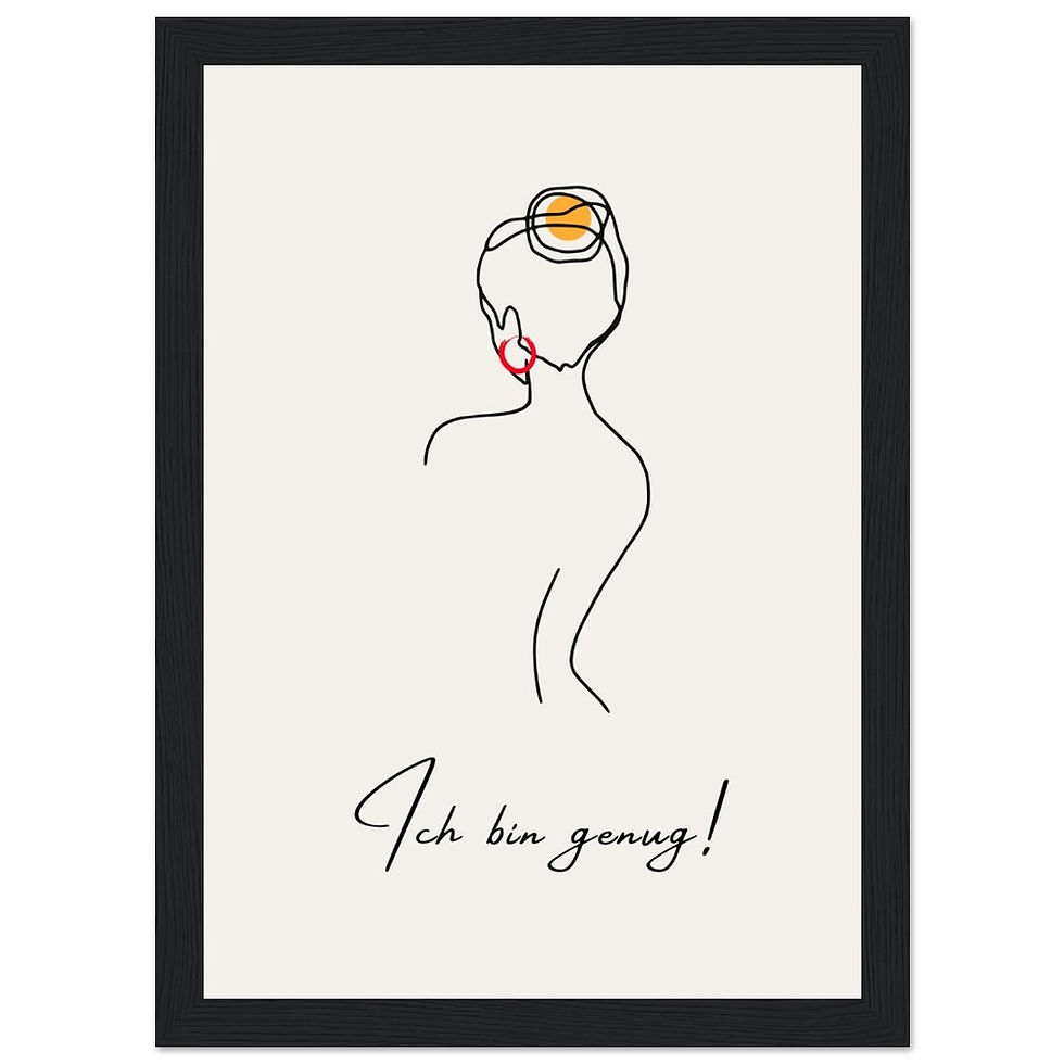 Thumbnail: Ich bin genug! II - Art Print mit Holzrahmen