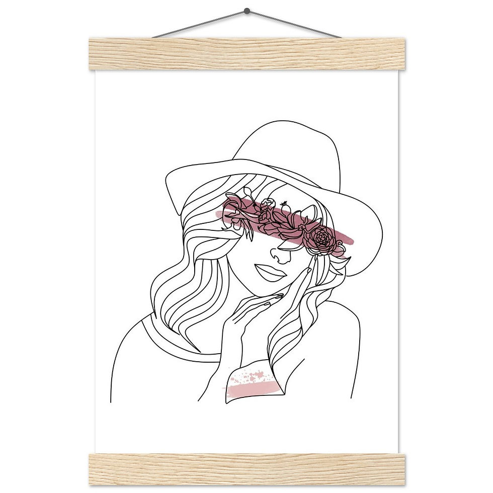 Miniaturbild: Line Art Frau II - Art Print mit Leisten