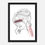 Miniaturbild: Line Art Frau IV - Art Print mit Holzrahmen