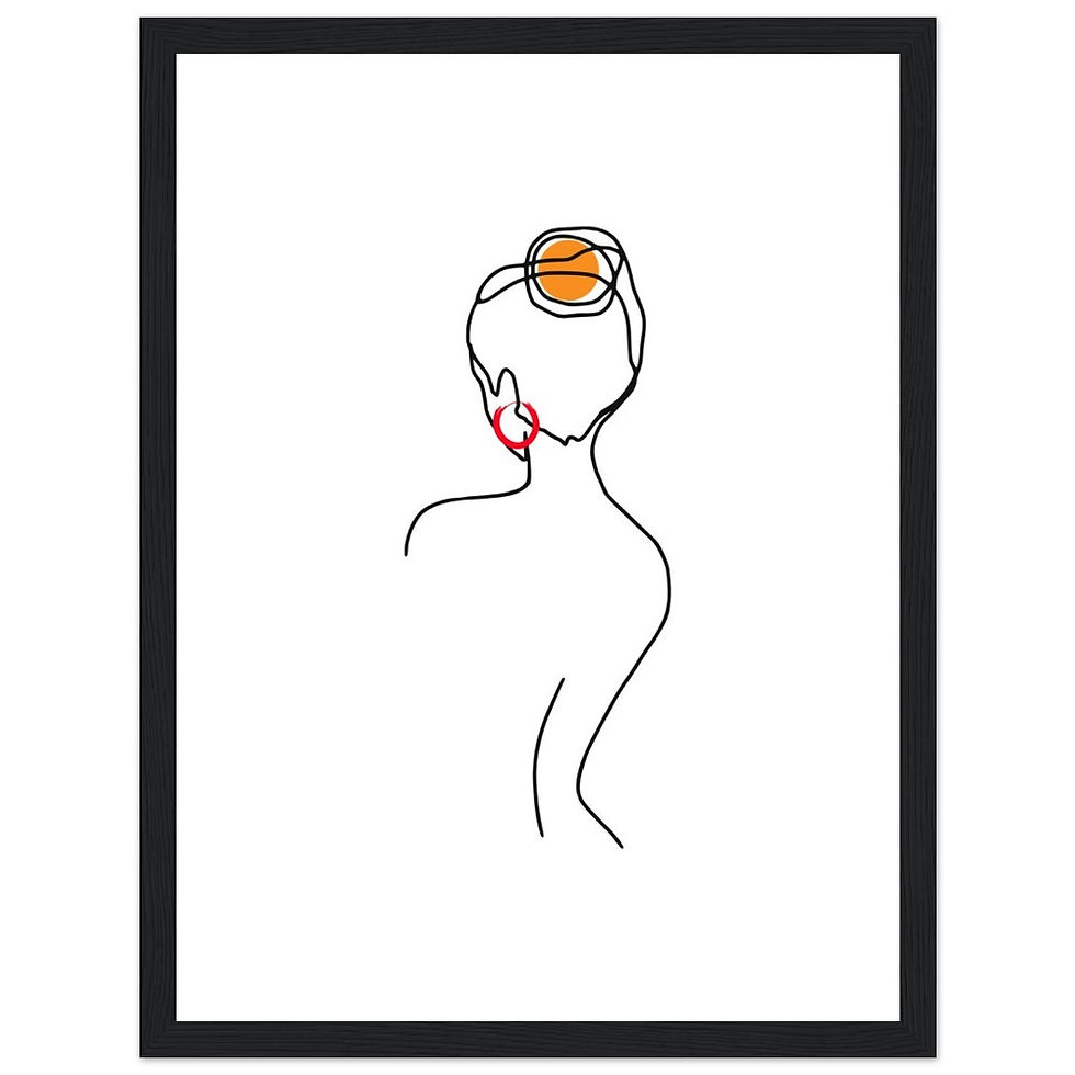 Miniature : Frau im Stil von Lineart IV - Art Print mit Holzrahmen