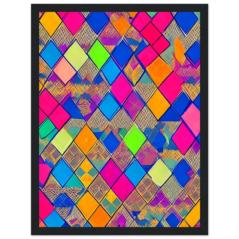 Thumbnail: Abstracktes Wandbild VIII - Art Print mit Holzrahmen