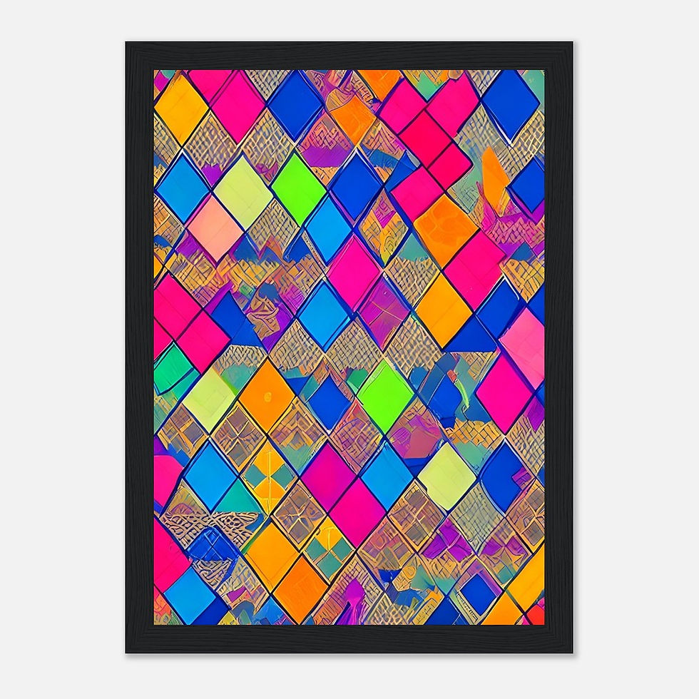 Thumbnail: Abstracktes Wandbild VIII - Art Print mit Holzrahmen