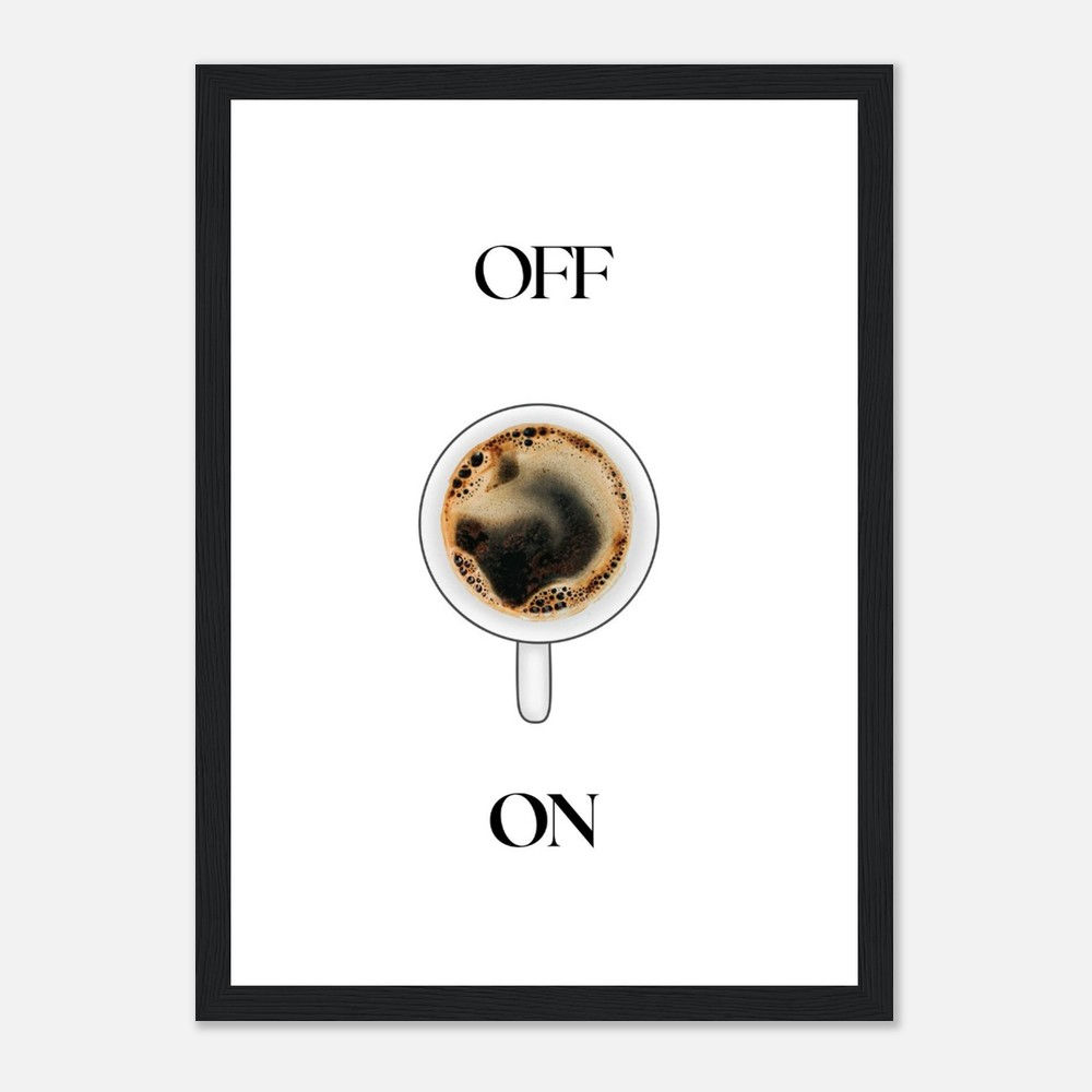 coffee on - Art Print mit Holzrahmen