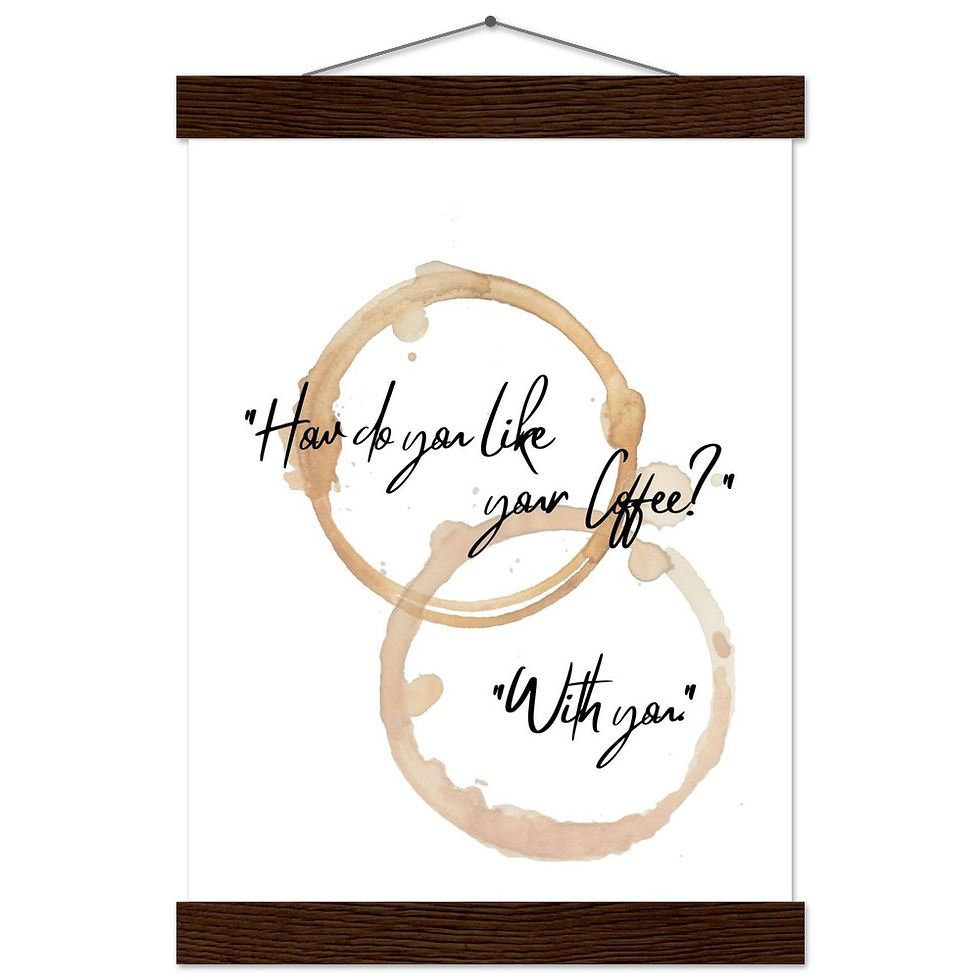 Miniature : Kaffee-Liebe Art Print mit Leisten - "How do you like your Coffee? With you."