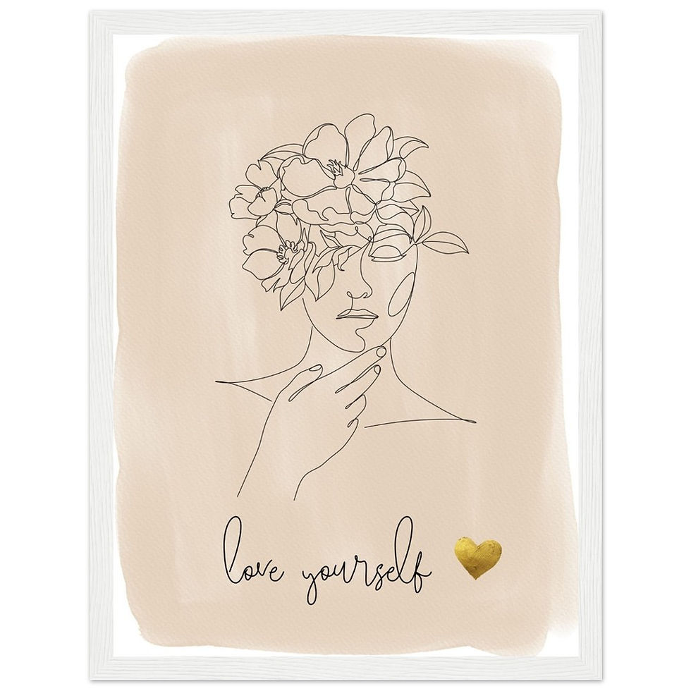 Miniaturbild: love yourself - Art Print mit Holzrahmen