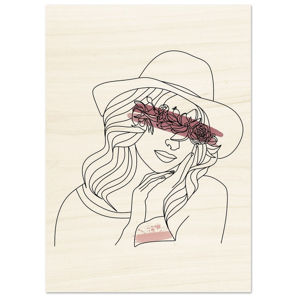 Thumbnail: Line Art Frau II - Holzdrucke