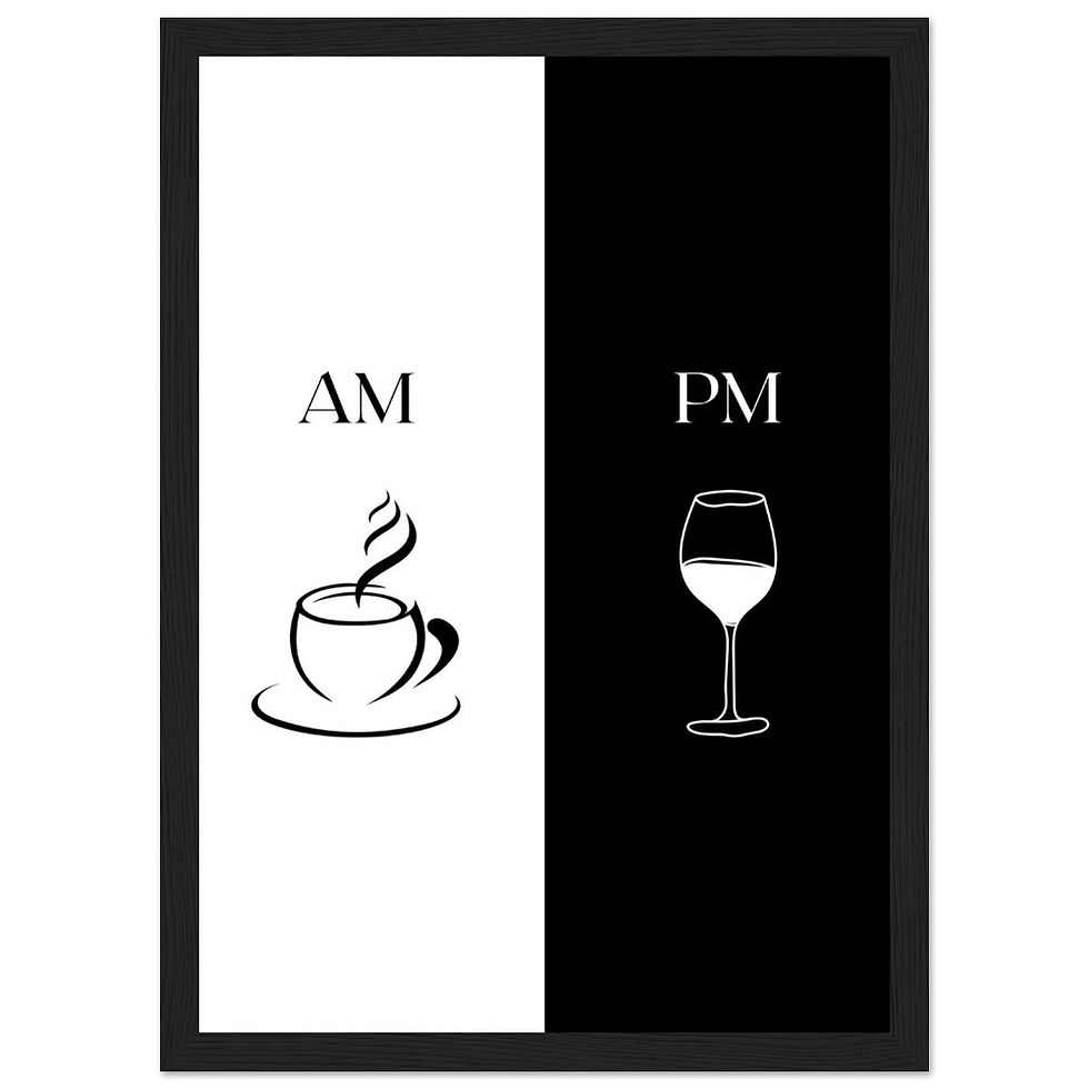 AM and PM - Art Print mit Holzrahmen