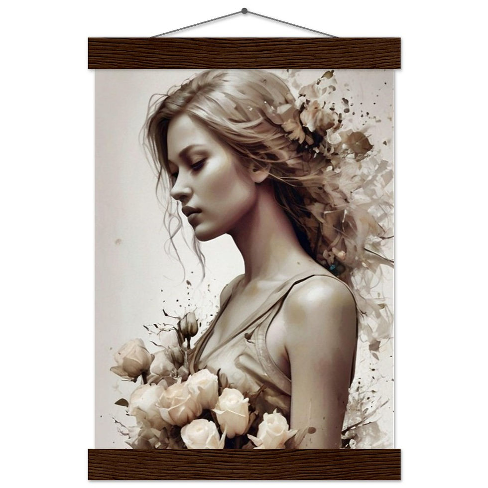 Miniaturbild: Flower Girl - Art Print mit Leisten